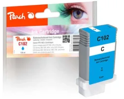 Peach C102 C XL-Druckerpatrone cy ersetzt Canon PFI-102C, 0896B001, 29952628 für z.B. Canon Imageprograf IPF 500, Canon Imageprograf IPF 510