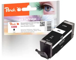Peach C580 PGBK Druckerpatrone bk ersetzt Canon PGI-580PGBK, 2078C001 für z.B. Canon Pixma TS 8350, Canon Pixma TS 6351 a, Canon Pixma TR 8550