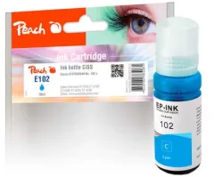 Peach E102 c Tintenbehälter cy ersetzt Epson No. 102 c, C13T03R240 für z.B. Epson EcoTank ET -2700, Epson EcoTank ET -2750, Epson EcoTank ET -3700