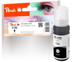 Peach E106 bk Tintenbehälter bkph ersetzt Epson No. 106 bk, C13T00R140 für z.B. Epson EcoTank ET -7700, Epson EcoTank ET -7750, Epson EcoTank L 7160