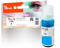 Peach E106 c Tintenbehälter cy ersetzt Epson No. 106 c, C13T00R240 für z.B. Epson EcoTank ET -7700, Epson EcoTank ET -7750, Epson EcoTank L 7160