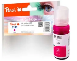 Peach E106 m Tintenbehälter ma ersetzt Epson No. 106 m, C13T00R340 für z.B. Epson EcoTank ET -7700, Epson EcoTank ET -7750, Epson EcoTank L 7160