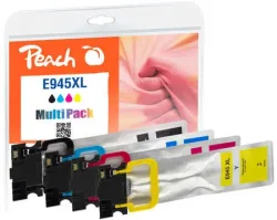 Peach E945 XL 4 Druckerpatronen XL (bk, c/m/y) ersetzt Epson No. 945XL, T9451, T9452, T9453, T9454 für z.B. Epson WorkForce Pro WFC 5710 DWF