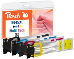 Peach E945 XL 4 Druckerpatronen XL (bk, c/m/y) ersetzt Epson No. 945XL, T9451, T9452, T9453, T9454 für z.B. Epson WorkForce Pro WFC 5710 DWF