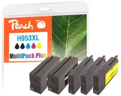 Peach HP 953 XL 5 Druckerpatronen XL (2*bk, c/m/y) ersetzt HP No. 953XL, L0S70AE*2, F6U16AE, F6U17AE, F6U18AE für z.B. HP OfficeJet Pro 8730