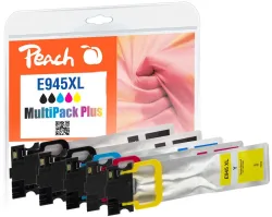 Peach E945 XL 5 Druckerpatronen XL (2*bk, c/m/y) ersetzt Epson No. 945XL, T9451*2, T9452, T9453, T9454 für z.B. Epson WorkForce Pro WFC 5710 DWF