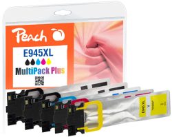 Peach E945 XL 5 Druckerpatronen XL (2*bk, c/m/y) ersetzt Epson No. 945XL, T9451*2, T9452, T9453, T9454 für z.B. Epson WorkForce Pro WFC 5710 DWF