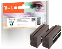 Peach HP 953 bk 2 Druckerpatrone 2*bk ersetzt HP No. 953 bk*2, L0S58AE*2 für z.B. HP OfficeJet Pro 8730, HP OfficeJet Pro 8710, HP OfficeJet Pro 8720