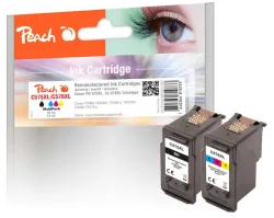 Peach C575 XL 2 Druckköpfe XL (bk, col) ersetzt Canon PG-575XL, CL-576XL für z.B. Canon Pixma TR 4755 i, Canon Pixma TS 3550 i, Canon Pixma TR 4756 i