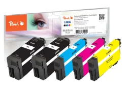 Peach E408 L 5 Druckerpatronen XL (2*bk, c/m/y) ersetzt Epson No. 408L für z.B. Epson WorkForce Pro WFC 4310 DW, Epson WorkForce Pro WFC 4810 DTWF