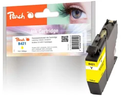 Peach B421 Y Druckerpatrone ye ersetzt Brother LC-421Y für z.B. Brother MFCJ 1010 DW, Brother DCPJ 1050 DW, Brother DCPJ 1140 DW, Brother DCPJ 1800 DW