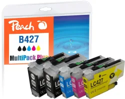 Peach B427 Spar Plus Pack Druckerpatronen (2*bk, c/m/y) ersetzt Brother LC-427 für z.B. Brother HLJ 6010 DW, Brother MFCJ 5955 DW, Brother MFCJ 6950