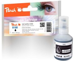 Peach B180 Tintenbehälter bk ersetzt Brother BTD180BK für z.B. Brother DCPT 580 DW, Brother DCPT 580, Brother DCPT 583 DW, Brother DCPT 780 DW