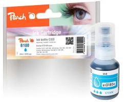 Peach B180 Tintenbehälter cy ersetzt Brother BTD180C für z.B. Brother DCPT 580 DW, Brother DCPT 580, Brother DCPT 583 DW, Brother DCPT 780 DW