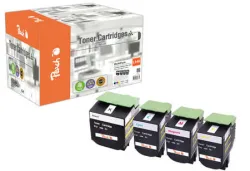 Peach L54 4 Toner XL (bk, c/m/y) ersetzt Lexmark C540H2 für z.B. Lexmark C 540 N, Lexmark C 543 DN, Lexmark C 544 DN, Lexmark C 544 DTN