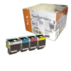 Peach L54 4 Toner XL (bk, c/m/y) ersetzt Lexmark C544X2 für z.B. Lexmark C 544 DN, Lexmark C 544 DTN, Lexmark C 544 DW, Lexmark C 544 N