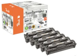 Peach HP 304 A 5 Toner (2*bk, c/m/y) ersetzt HP No. 304A, CC530A*2, CC531A, CC532A, CC533A für z.B. HP Color LaserJet CM 2300