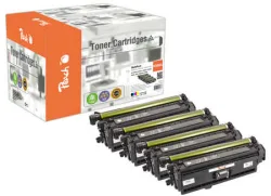 Peach HP 508 A 4 Toner (bk, c/m/y) ersetzt HP No. 508A, CF360A, CF361A, CF362A, CF363A für z.B. HP Color LaserJet Enterprise Flow MFP M 577 c