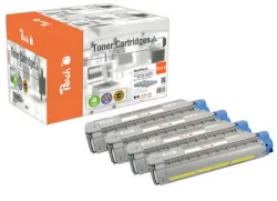 Peach O4650-75 4 Toner (bk, c/m/y) ersetzt OKI 46507508, 46507507, 46507506, 46507505 für z.B. OKI C 612 DN, OKI C 612 N, OKI C 612