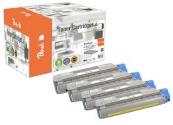 Peach O4650-76 4 Toner (bk, c/m/y) ersetzt OKI 46507616, 46507615, 46507614, 46507613 für z.B. OKI C 712 DN, OKI C 712 N, OKI C 712