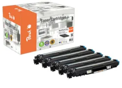Peach B247 5 Toner XL (2*bk, c/m/y) ersetzt Brother TN-247 für z.B. Brother DCPL 3550 CDW, Brother MFCL 3730 CDN, Brother MFCL 3750 CDW