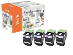 Peach L802 H Spar Pack Toner XL (bk, c/m/y) ersetzt Lexmark No. 802H, 80C2Hx0 für z.B. Lexmark CX 410 de, Lexmark CX 410 dte, Lexmark CX 410 e