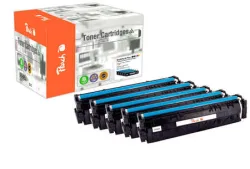 Peach HP 203 X 5 Toner XL (2*bk, c/m/y) ersetzt HP No. 203X, CF540X*2, CF541X, CF542X, CF543X für z.B. HP Color LaserJet Pro MFP M 281 fdw