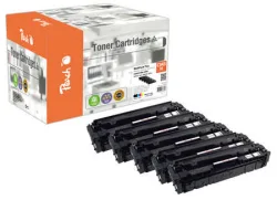 Peach HP 045 H 5 Toner XL (2*bk, c/m/y) ersetzt Canon CRG-045H, 1246C002*2, 1245C002, 1244C002, 1243C002 für z.B. Canon ISensys MF 633 Cdw