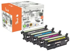 Peach HP 307 A 4 Toner (bk, c/m/y) ersetzt HP No. 307A, CE740A, CE741A, CE742A, CE743A für z.B. HP Color LaserJet CP 5200