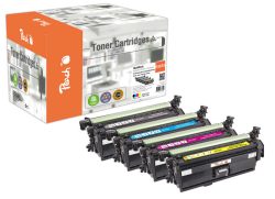 Peach HP 307 A 4 Toner (bk, c/m/y) ersetzt HP No. 307A, CE740A, CE741A, CE742A, CE743A für z.B. HP Color LaserJet CP 5200