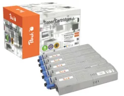 Peach O4648/49 5 Toner (2*bk, c/m/y) ersetzt OKI 46490404, 46490403, 46490402, 46490401 für z.B. OKI C 532 DN, OKI C 542 DN, OKI MC 563 DN