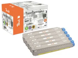 Peach O464711/464338 5 Toner (bk*2, c/m/y) ersetzt OKI 46471104*2, 46471103, 46471102, 46471101 für z.B. OKI C 823 DN, OKI C 823 N, OKI C 823