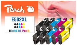 Peach E502 XL 10 Druckerpatronen XL (4*bk, 2*c/m/y) ersetzt Epson No. 502XL für z.B. Epson Expression Home XP -5100, Epson Expression Home XP -5105