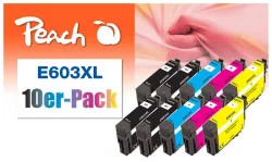 Peach E3A1*4 10 Druckerpatronen XL (4*bk, 2*c/2*m/2*y) ersetzt Epson T03A1*4, T03A2*2, T03A3*2, T03A4*2 für z.B. Epson Expression Home XP -2100