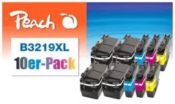 Peach B3219 XL 10 Druckerpatronen XL (4*bk, 2*c/2*m/2*y) ersetzt Brother LC-3219XL für z.B. Brother MFCJ 5330 DW, Brother MFCJ 5335 DW