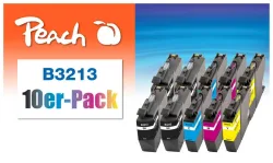 Peach B3213 10 Druckerpatronen XL (4*bk, 2*c/2*m/2*y) ersetzt Brother LC-3213 für z.B. Brother DCPJ 774 DW, Brother DCPJ 572 DW, Brother DCPJ 770