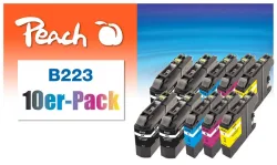 Peach B223 VALBP 10 Druckerpatronen XL (4*bk, 2*c/2*m/2*y) ersetzt Brother LC-223VALBP für z.B. Brother DCPJ 4120 DW, Brother MFCJ 5320 DW