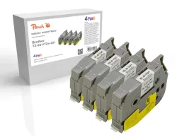 Schriftbandkassette kompatibel zu Brother TZ-221/TZe-221, Pack(4) Brother BR-TZ221