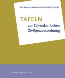 Tafeln zur Schweizerischen Zivilprozessordnung