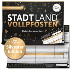 Denkriesen Stadt Land Vollpfosten – A4 Block Silvester Edition (d)