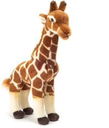 Hermann Teddy Kuscheltier GIRAFFE (38cm) stehend in braun/wollweiß
