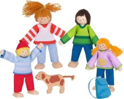 goki Biegepuppen CAMPING-FAMILIE 5-teilig aus Holz in bunt