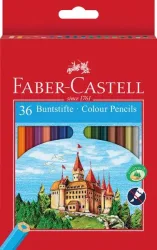Faber-Castell Hexagonal-Buntstifte ECO Farbig sortiert 36 Stück
