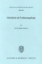 Gleichheit als Verfassungsfrage.
