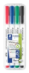 STAEDTLER Lumocolour Whiteboard-Marker Farbig sortiert Rundspitze, Filzspitze 4 Stück