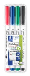 Staedtler Whiteboardmarker Lumocolor whiteboard pen 301 Schwarz, Rot, Blau, Grün 301 WP4 4 St./Pack.