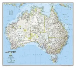National Geographic Australia Wall Map - Classic (30.25 X 27 In)