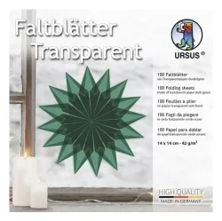 URSUS Faltblätter Faltblätter Transparentpapier, 14 x 14 cm, dunkelgrün, 100 Blatt