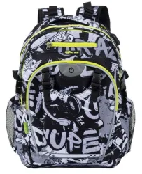 Wheel Bee 950024 - Rucksack Generation Z, Dude, mit integriertem LED, Schul-, Freizeit- und Sportrucksack