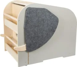 Small foot 12423 - Spielzeugbox mit Sitz und Rollen Elefant Wildlife, Holz/Filz, Maße: 63x51x41cm